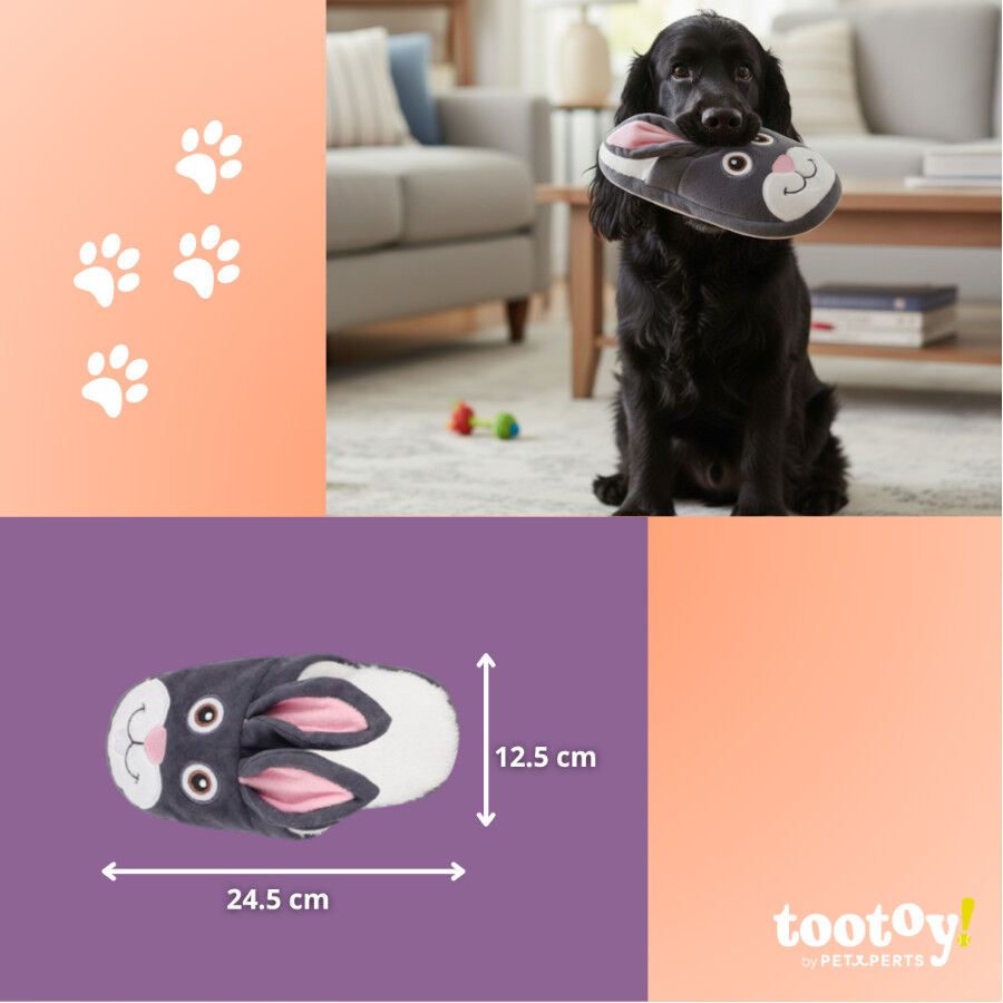 Tootoy! Pantufla Conejo de Peluche con Sonido  para perros, , large Imagen numero 5